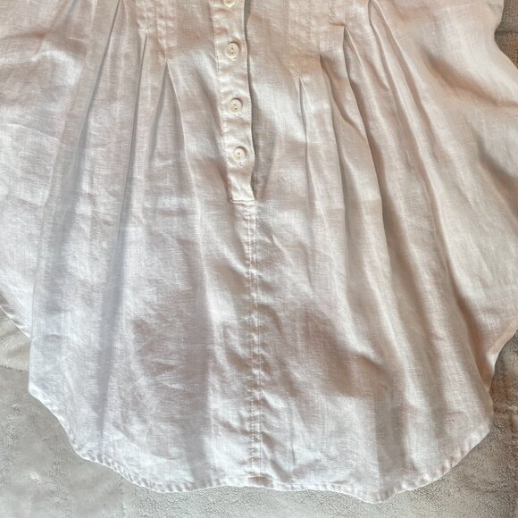 Territory Ahead Long White Linen Pintuck Button Up Tunic Womens Size S Lagenlook - Picture 4 of 11